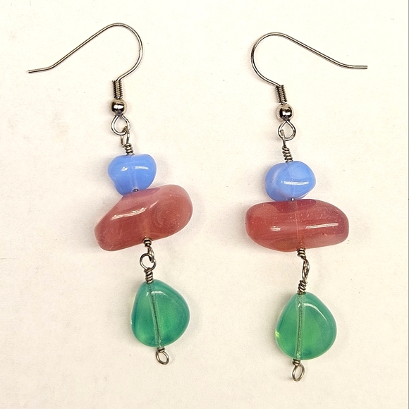 Glass Beaded Earrings - Picture 1 of 8